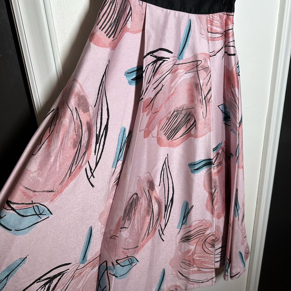 LK Bennett Women's Sarvi Rose Pink Printed Skirt Pockets Size 4 Valentine's Day - Picture 3 of 12